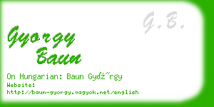 gyorgy baun business card